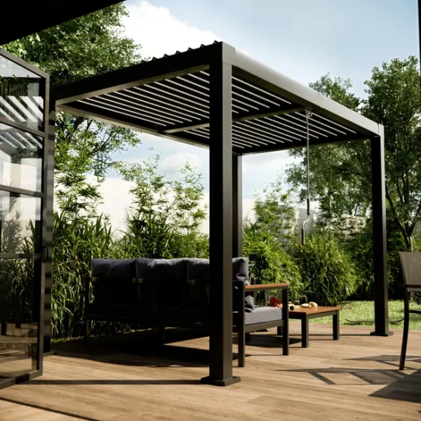 NATERIAL Clima Bio graue Aluminiumpergola 313x198 cm